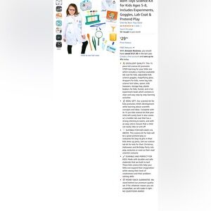 Born Toys Science Kit Ages 5-8, Experiments, Goggles, Lab Coat & Pretend Play